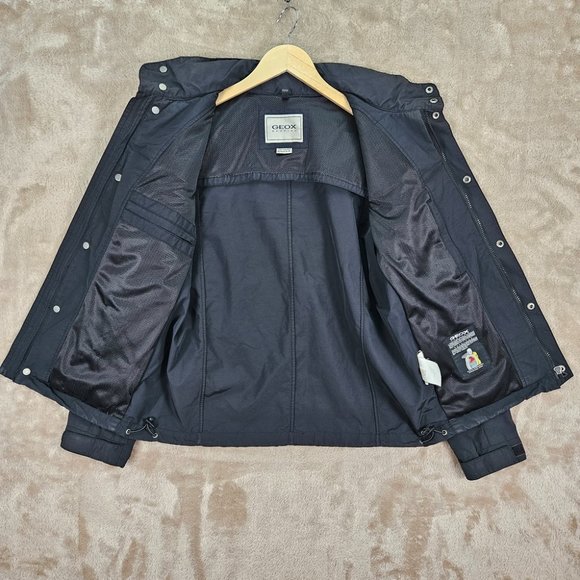 Geox Respira Full Zip Jacket Men's US Size 38 Pockets Black Long Sleeve Outdoors - Picture 9 of 10